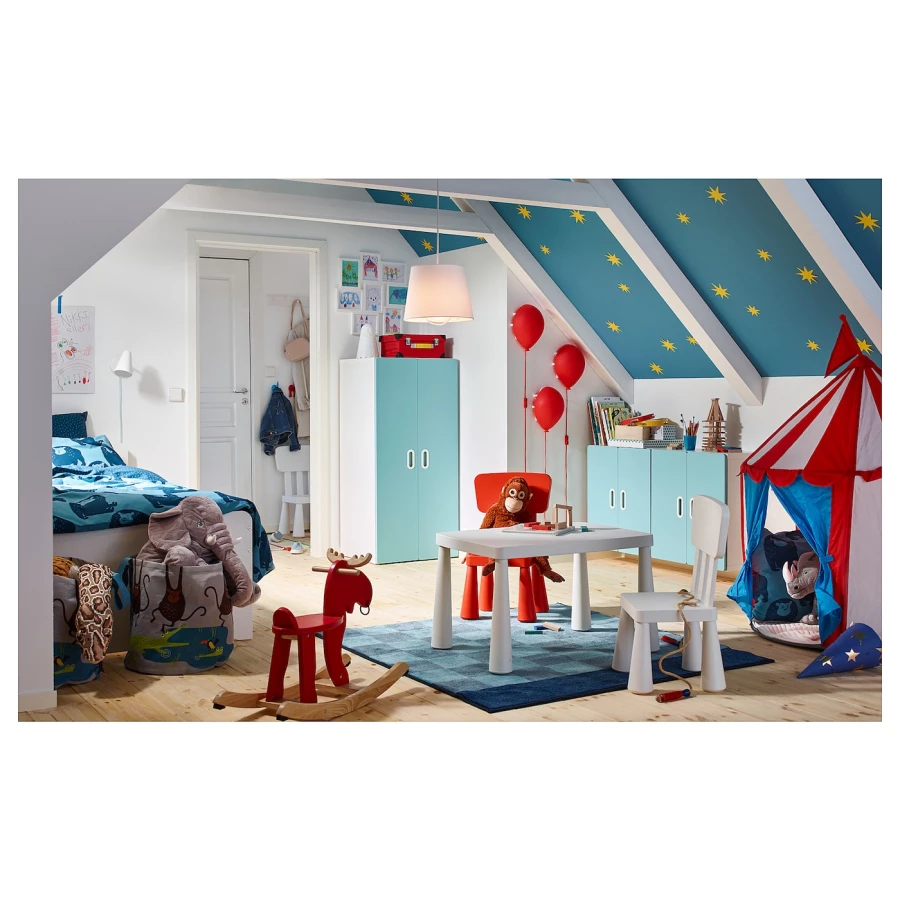 Стул детский - IKEA MAMMUT/МАММУТ ИКЕА, 67х39 см, красный (изображение №4)