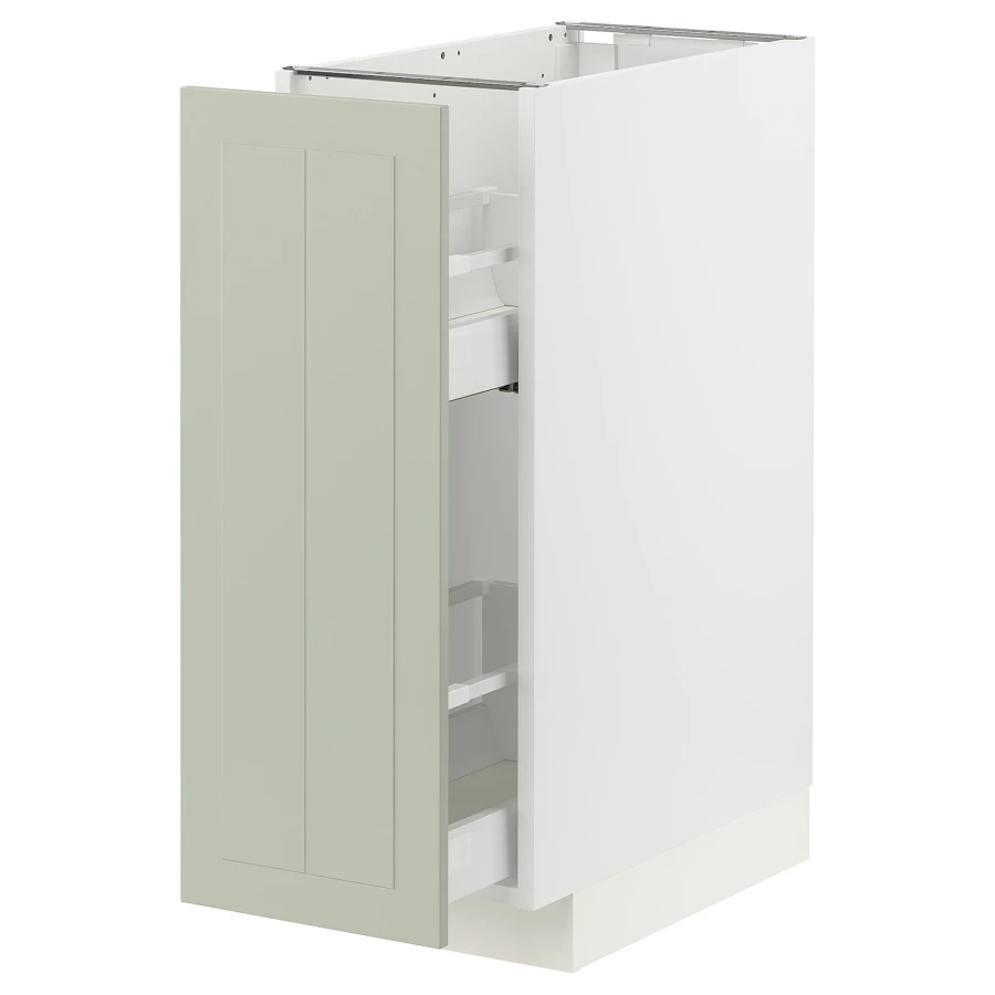 Напольный шкаф - IKEA METOD MAXIMERA, 88x62x30см, белый/светло-зеленый, МЕТОД МАКСИМЕРА ИКЕА (изображение №1)