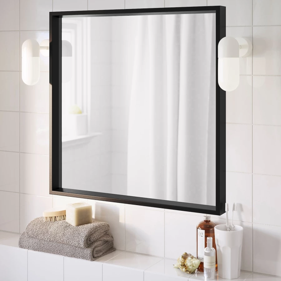 Зеркало - NISSEDAL IKEA/ НИССЕДАЛЬ ИКЕА, 65х65 см,  черный (изображение №2)