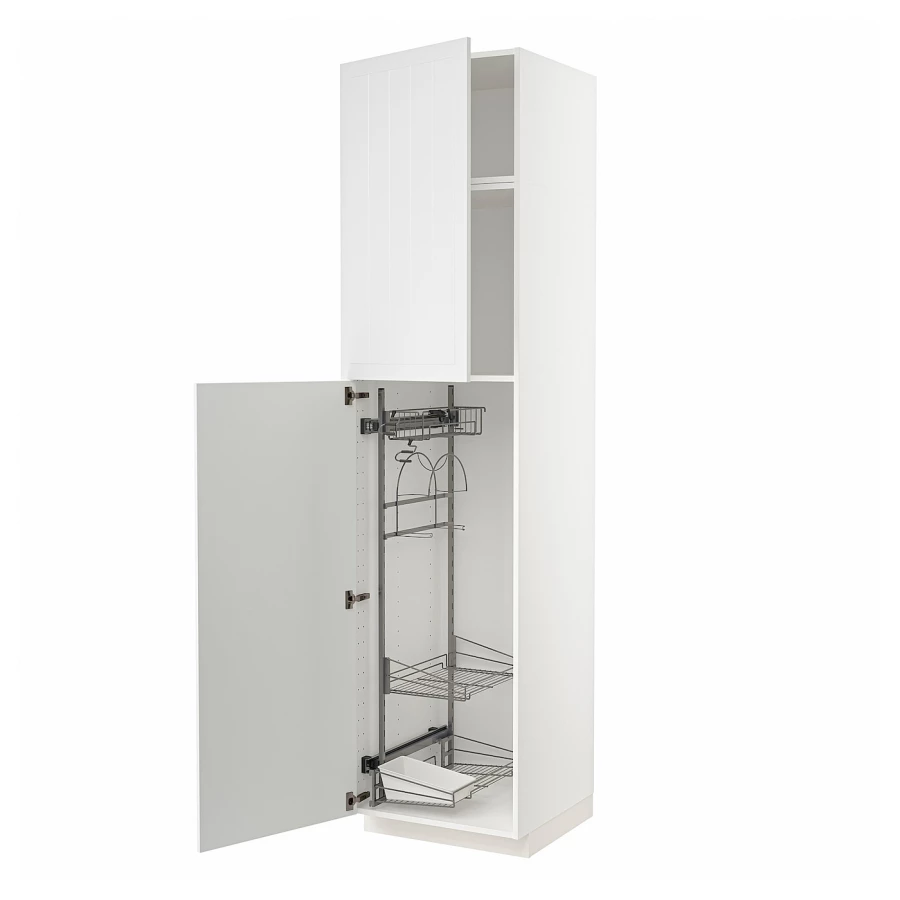 Высокий шкаф/бытовой - IKEA METOD/МЕТОД ИКЕА, 60х60х240 см, белый (изображение №1)