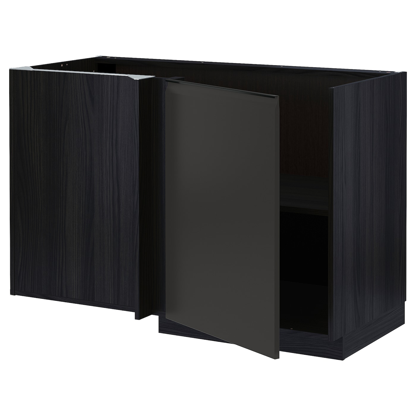 Напольный кухонный шкаф  - IKEA METOD, 88x67,5x127,5см, черный, МЕТОД ИКЕА