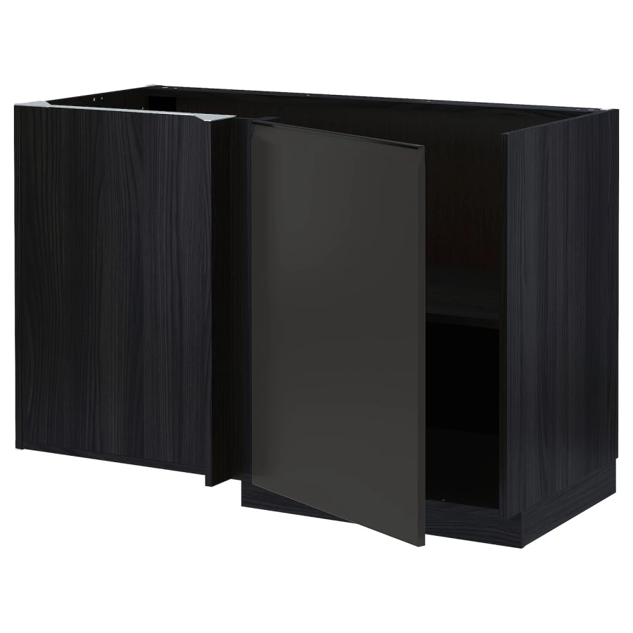 Напольный кухонный шкаф  - IKEA METOD, 88x67,5x127,5см, черный, МЕТОД ИКЕА (изображение №1)