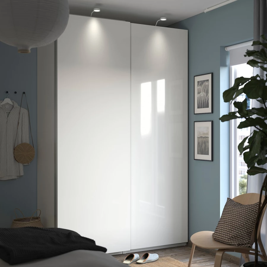 Пара рам раздвижных дверей - HASVIK IKEA/ ХАСВИК ИКЕА, 150х236 см, белый (изображение №2)