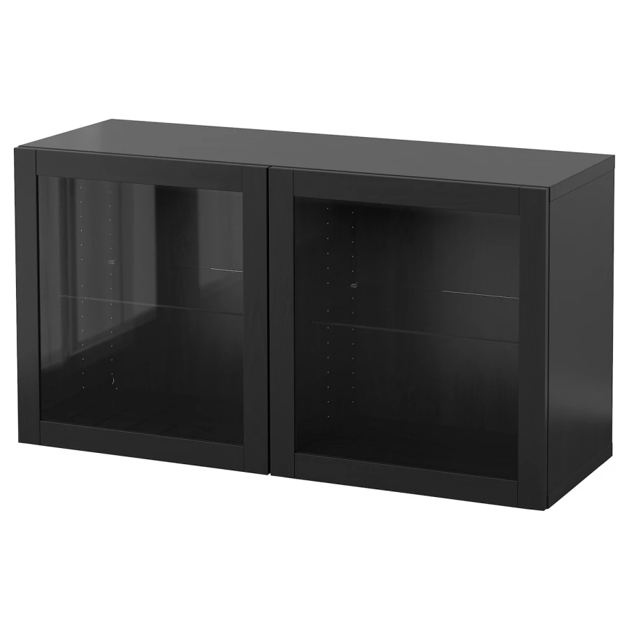 Навесной шкаф - IKEA BESTÅ/BESTA, 120x42x64 см, черный, БЕСТО ИКЕА (изображение №1)