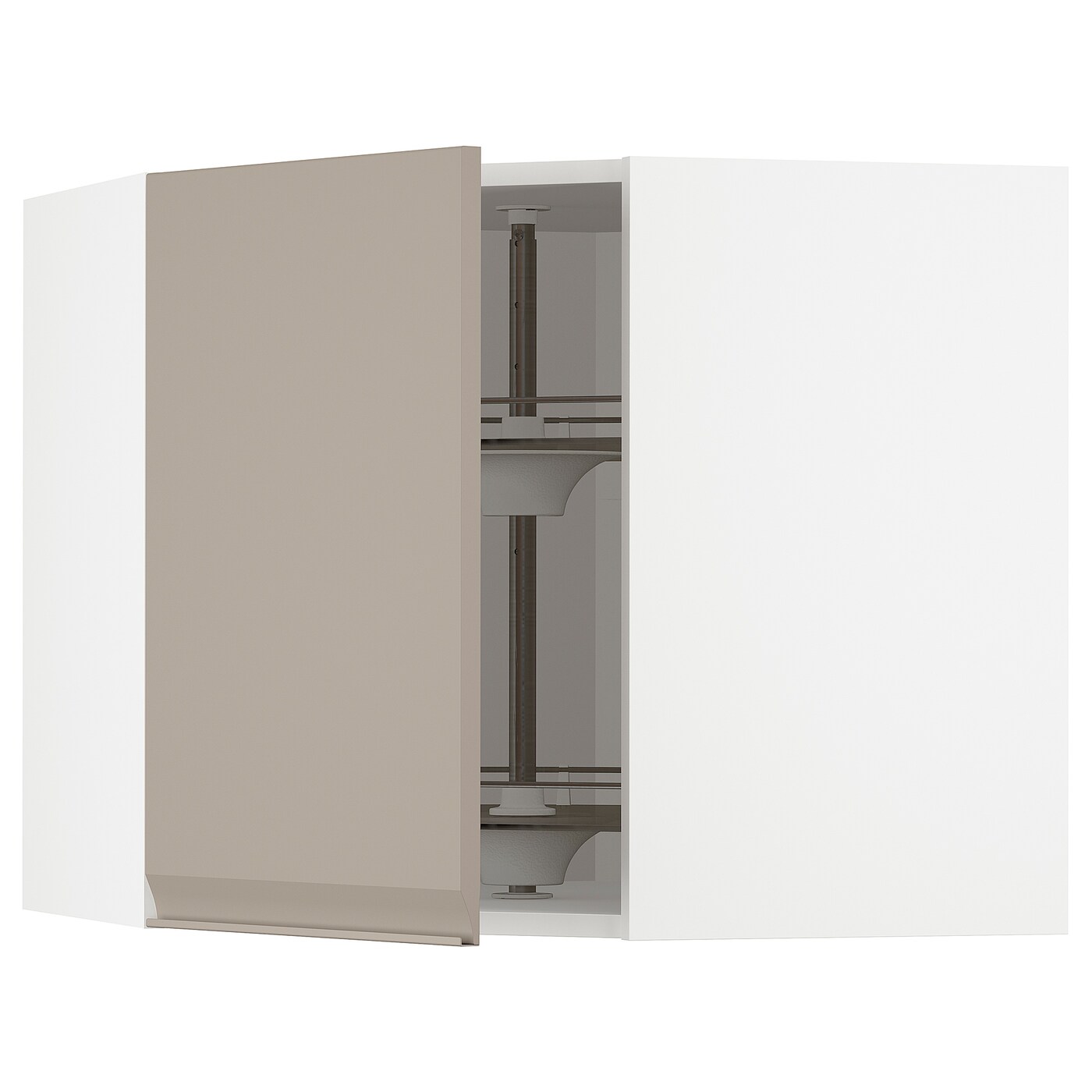 Угловой навесной шкаф с каруселью - METOD  IKEA/  МЕТОД ИКЕА, 60х68 см, белый/светло-коричневый