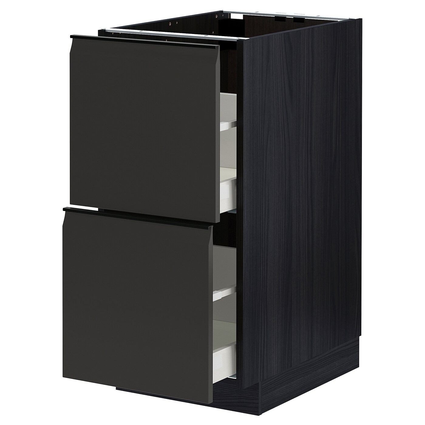 Напольный кухонный шкаф  - IKEA METOD, 88x62x40см, черный, МЕТОД ИКЕА