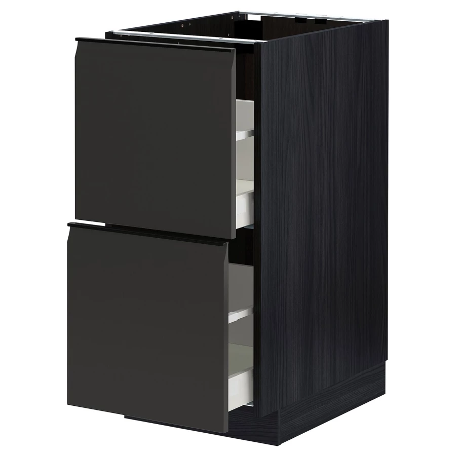 Напольный кухонный шкаф  - IKEA METOD, 88x62x40см, черный, МЕТОД ИКЕА (изображение №1)