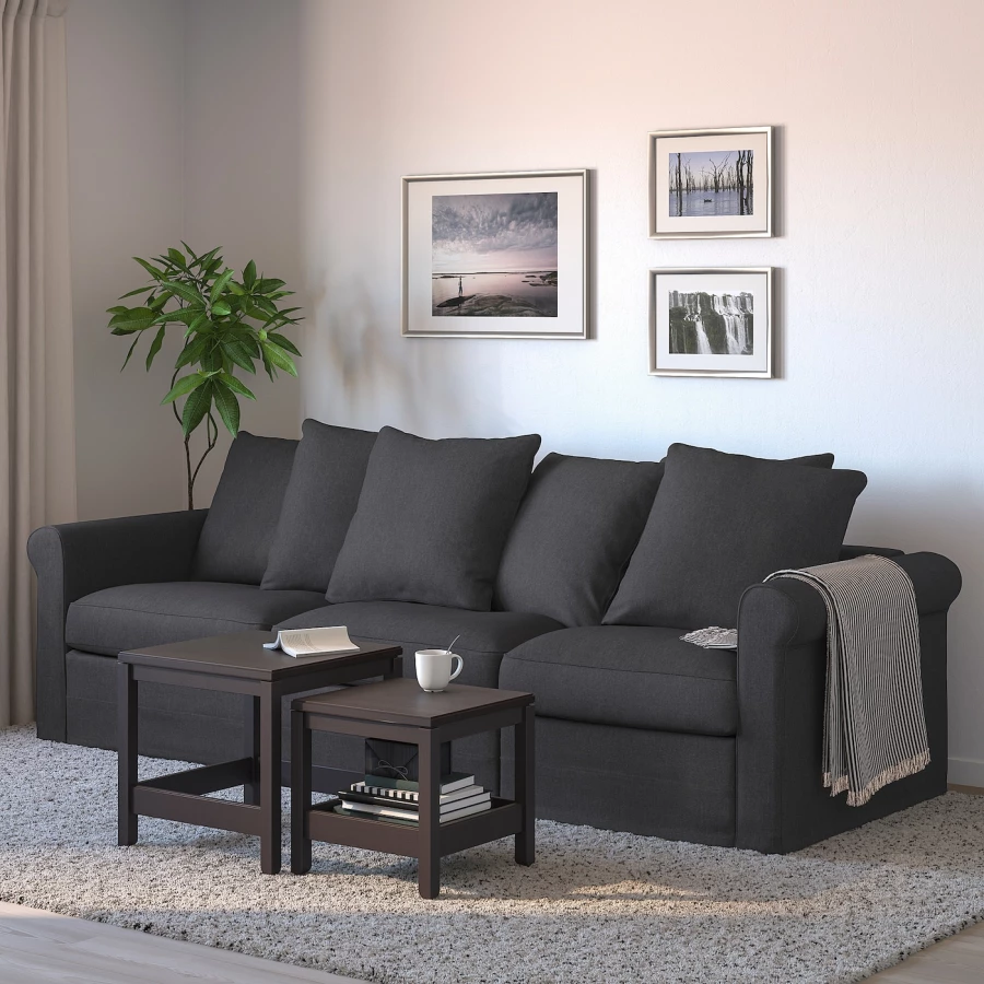 3-местный диван-кровать - IKEA GRÖNLID/GRONLID, 98x267см, черный, ГРОНЛИД ИКЕА (изображение №8)