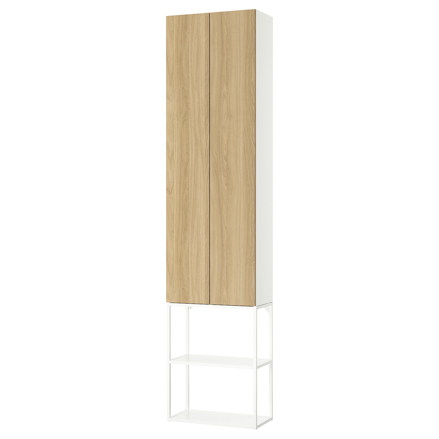 Книжный шкаф - IKEA ENHET/ЭНХЕТ ИКЕА, 60х32х255 см, светло-коричневый/белый