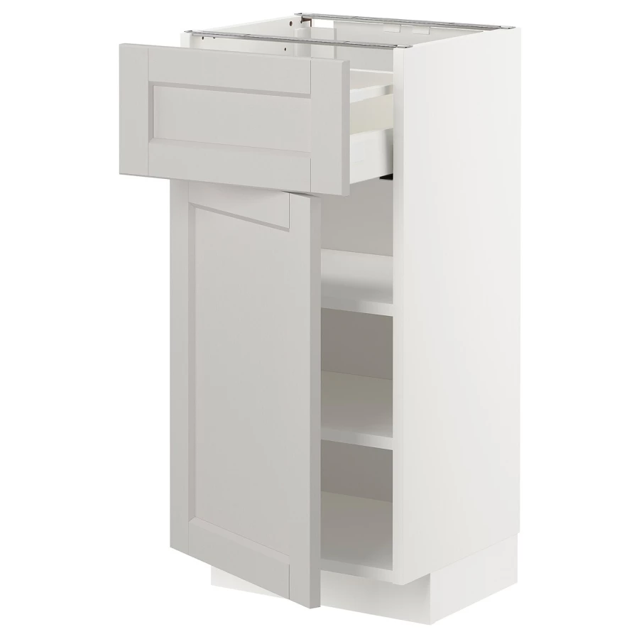 Напольный шкаф - IKEA METOD MAXIMERA, 88x39,5x40см, белый/светло-серый, МЕТОД МАКСИМЕРА ИКЕА (изображение №1)