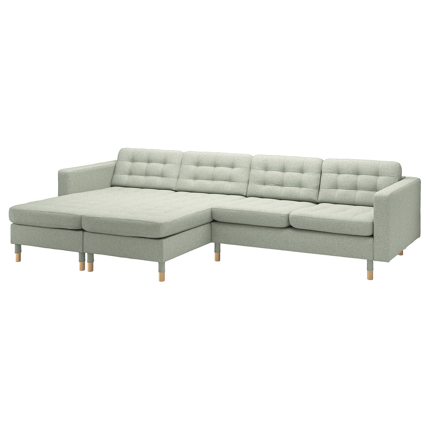 4-местный диван с шезлонгом - IKEA LANDSKRONA, 78x320см, зеленый, ЛАНДСКРУНА ИКЕА