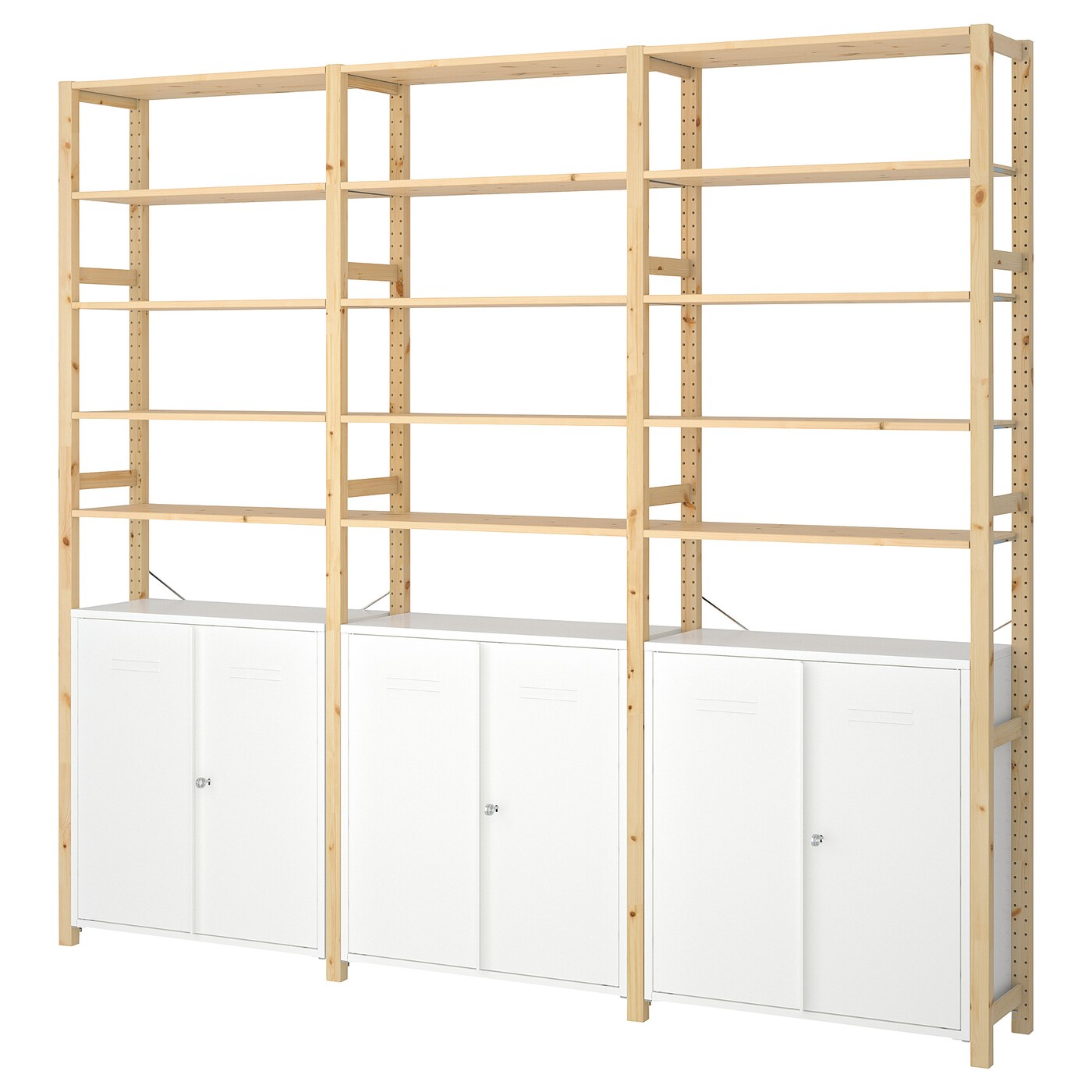 Комбинация для хранения - IKEA IVAR/ИВАР ИКЕА, 259х30х226 см, сосна/белый