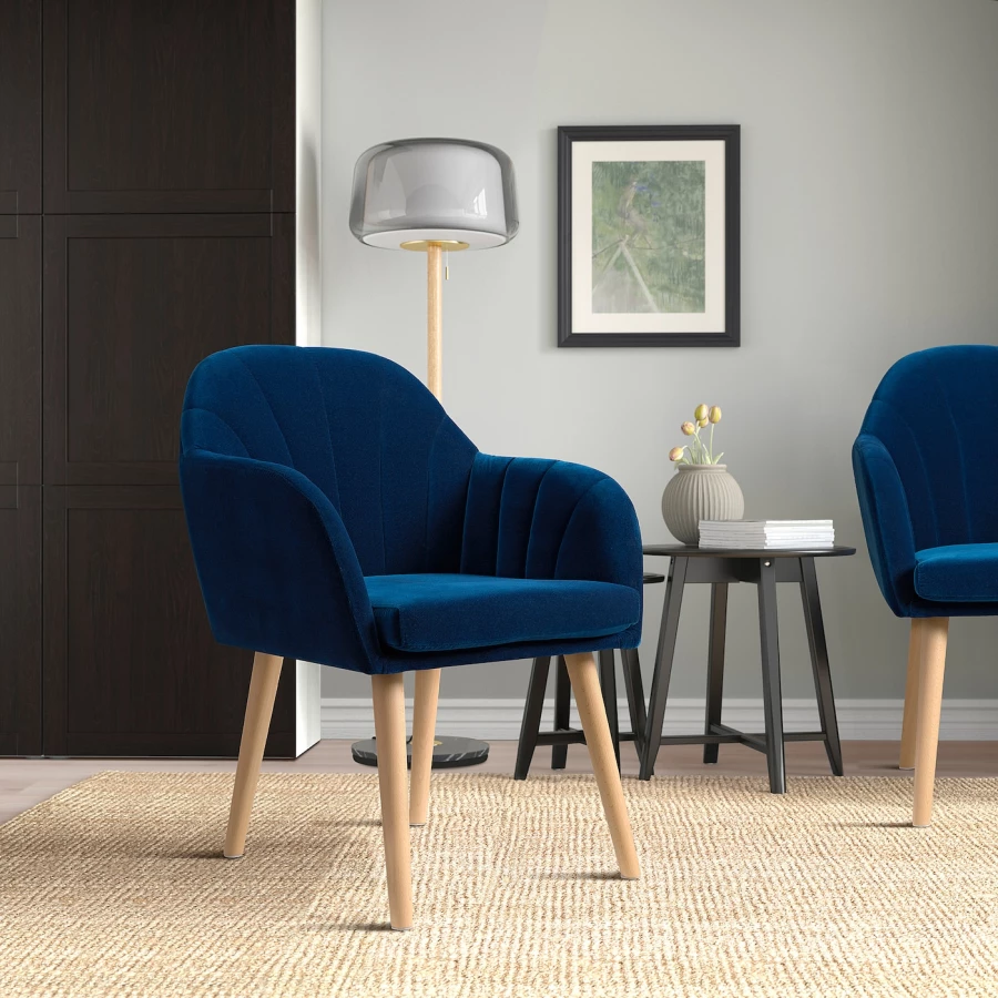 Кресло - IKEA BÄSTDAL/BASTADAL, 60х66х80 см, синий, БОСТДАЛ ИКЕА (изображение №2)