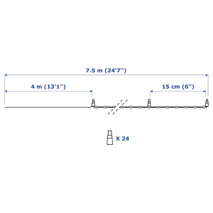 Второе фото. Гирлянда - IKEA LEDLJUS, 7.5 м, черный, ЛЕДЛЬЮС ИКЕА