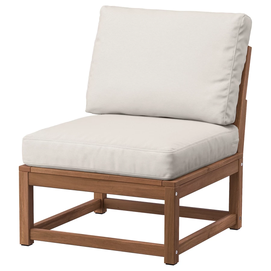 Садовое кресло - IKEA NÄMMARÖ/NAMMARO, 86x74x63см, белый/светло-коричневый, НЭММАРО ИКЕА (изображение №1)
