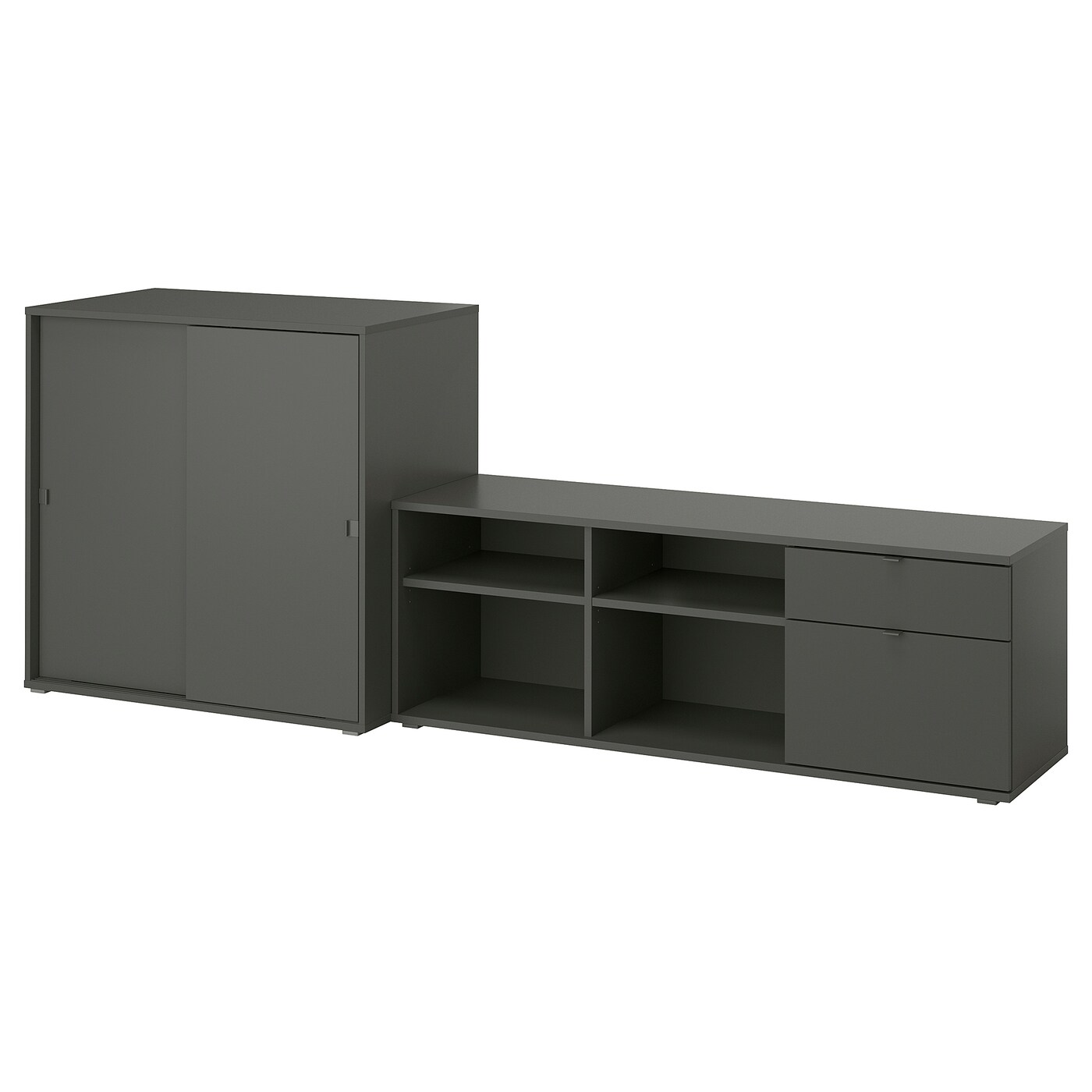 Комбинация для хранения - VIHALS  IKEA/ ВИХАЛС ИКЕА, 242х37х90 см, серый