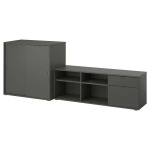 Комбинация для хранения - VIHALS IKEA/ ВИХАЛС ИКЕА, 242х37х90 см, серый