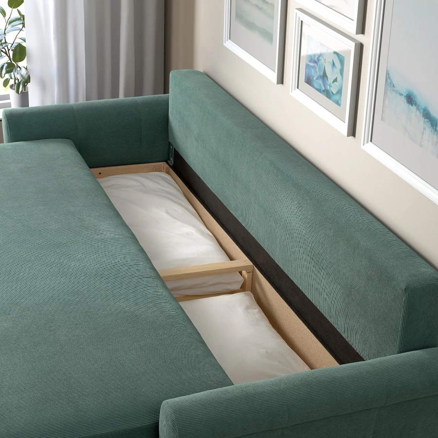 Диван-кровать 3-местный - IKEA DÅNHULT/DANHULT, 78x96x220см, темно-зеленый, ИКЕА ДАНХУЛЬТ (изображение №8)