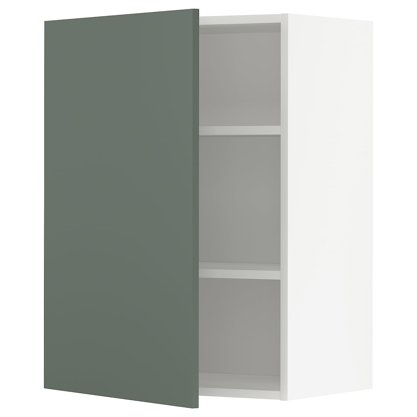 Навесной шкаф с полкой - METOD IKEA/ МЕТОД ИКЕА, 80х60 см, белый/темно-зленый