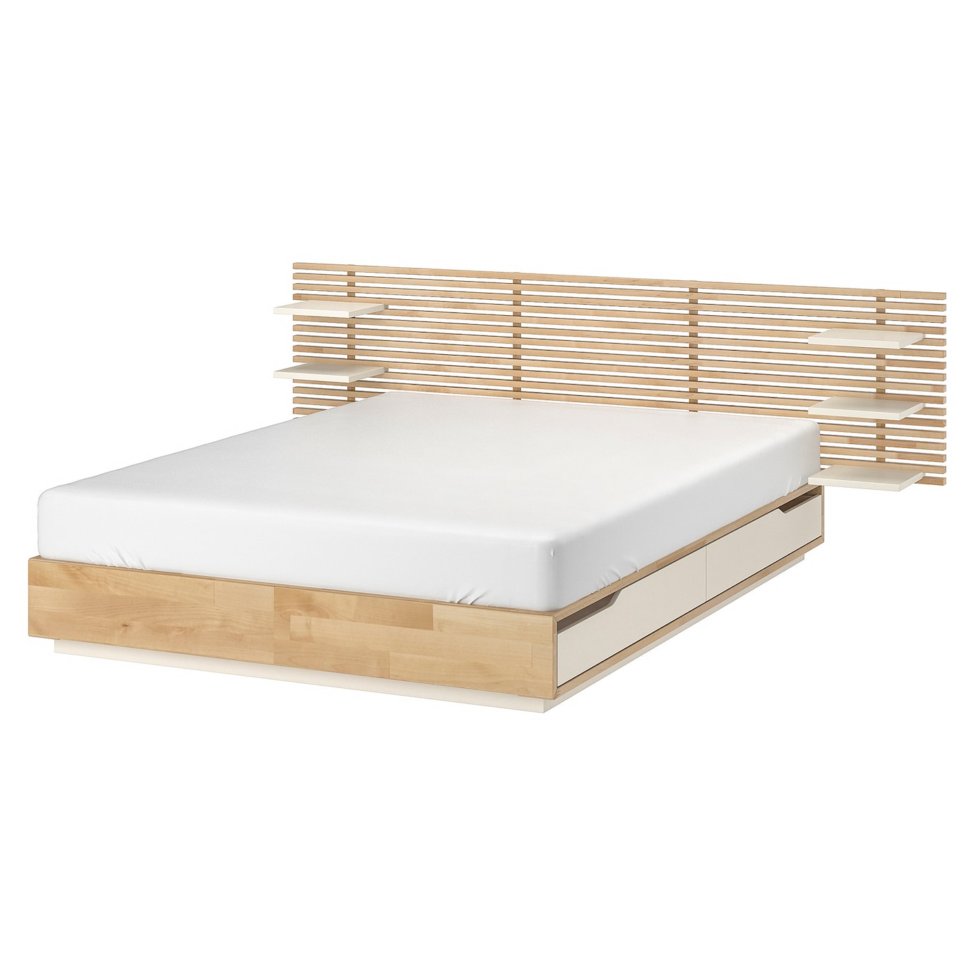 Основание двуспальной кровати - IKEA MANDAL, 200х140 см, береза/белый, МАНДАЛЬ ИКЕА