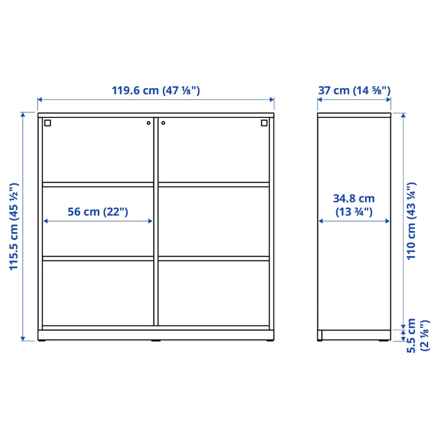 Книжный шкаф - TONSTAD IKEA/ ТОНСТАД ИКЕА, 120x37x116 см, кремовый/белый (изображение №6)