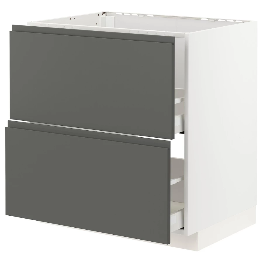 Напольный шкаф - METOD / MAXIMERA IKEA/ МЕТОД/ МАКСИМЕРА ИКЕА,  80х60 см, белый/темно-серый (изображение №1)