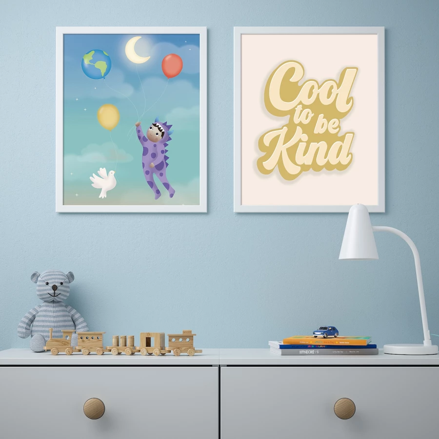 Постер, 2 шт. - IKEA BILD, 40х50 см, «Классно быть добрым», БИЛЬД ИКЕА (изображение №2)