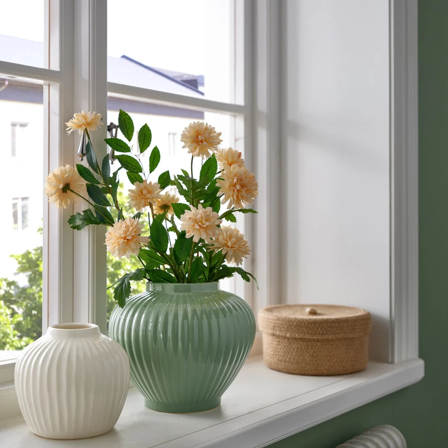 Ваза IKEA PELARBJÖRK / ПЕЛАРБЬОРК ИКЕА , 20 см, зелёный (изображение №4)
