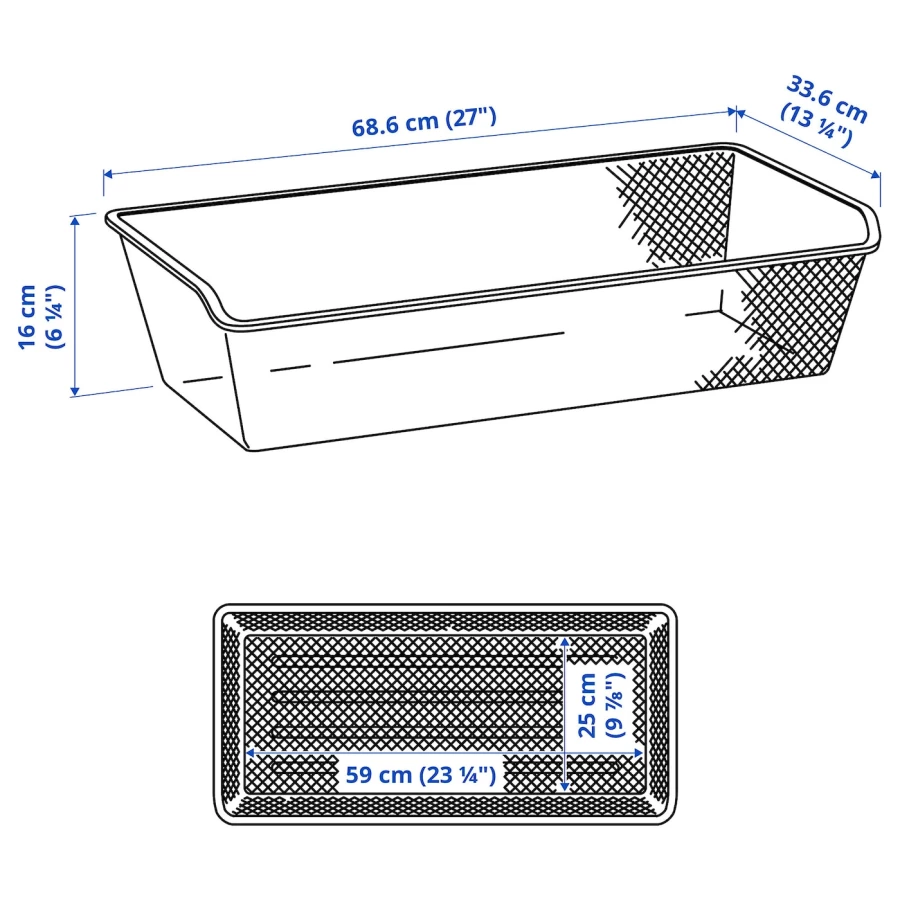 Сетчатая корзина - IKEA KOMPLEMENT, 75x35 см, белый КОМПЛИМЕНТ ИКЕА (изображение №4)