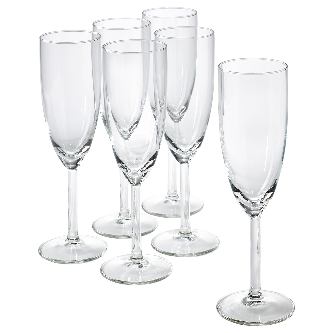 Набор бокалов для шампанского, 6 шт. - IKEA SVALKA, 210 мл, прозрачное стекло, СВАЛКА ИКЕА