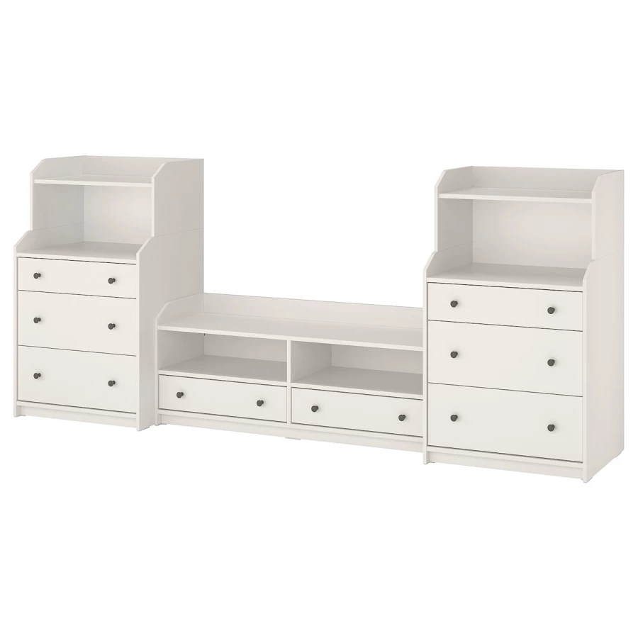 Шкаф для ТВ - IKEA HAUGA, 116x46x277см, белый, ХАУГА ИКЕА (изображение №1)