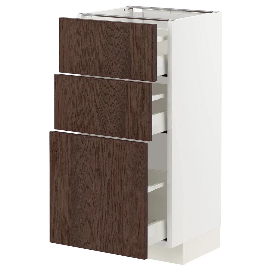 Напольный шкаф - IKEA METOD MAXIMERA, 88x39x40см, белый/темно-коричневый, МЕТОД МАКСИМЕРА ИКЕА (изображение №1)