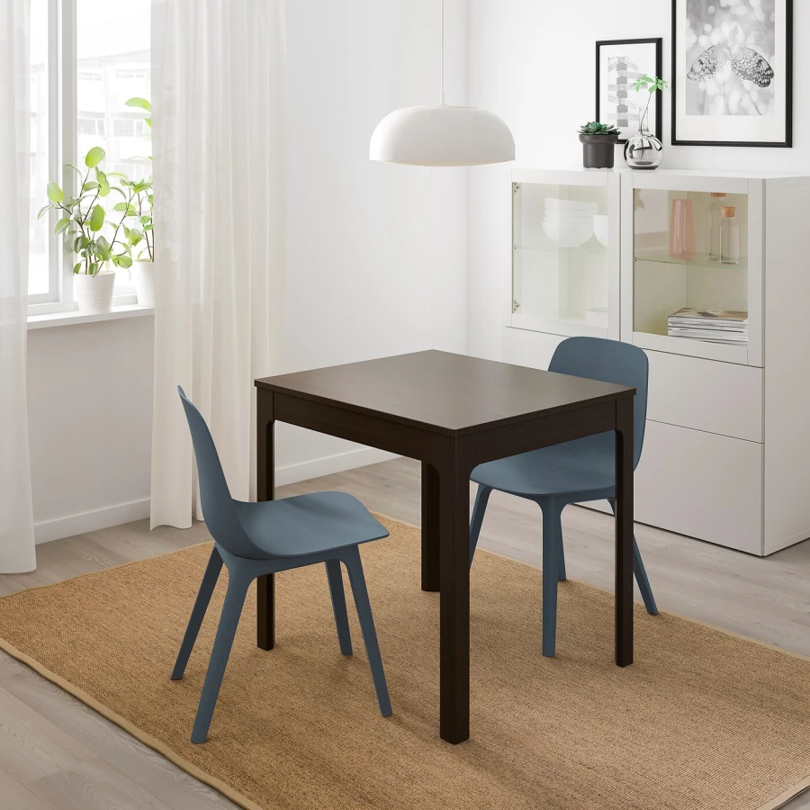 Раздвижной стол - IKEA EKEDALEN/ЭКЕДАЛЕН ИКЕА, 75х120/80х70 см, черный (изображение №2)