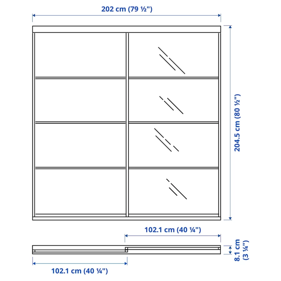 SKYTTA / MEHAMN/AULI Комбинация раздвижных дверей ИКЕА (изображение №3)