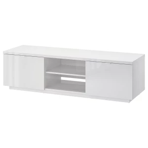 Тумба под ТВ - IKEA BYÅS/BYAS/БИЭС ИКЕА, 160x42x45 см, глянцевый белый