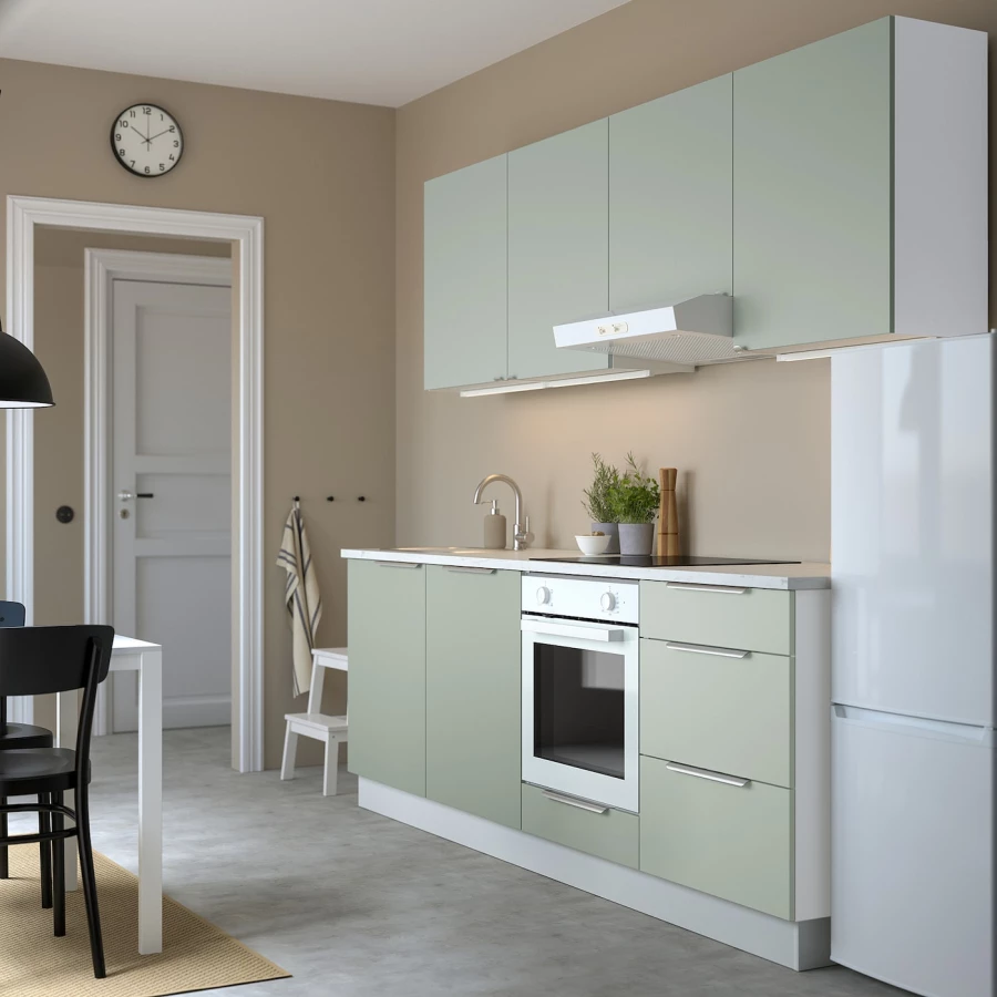 Кухня - ENHET  IKEA/ ЭНХЕТ ИКЕА, 243х222 см, белый/зеленый (изображение №2)