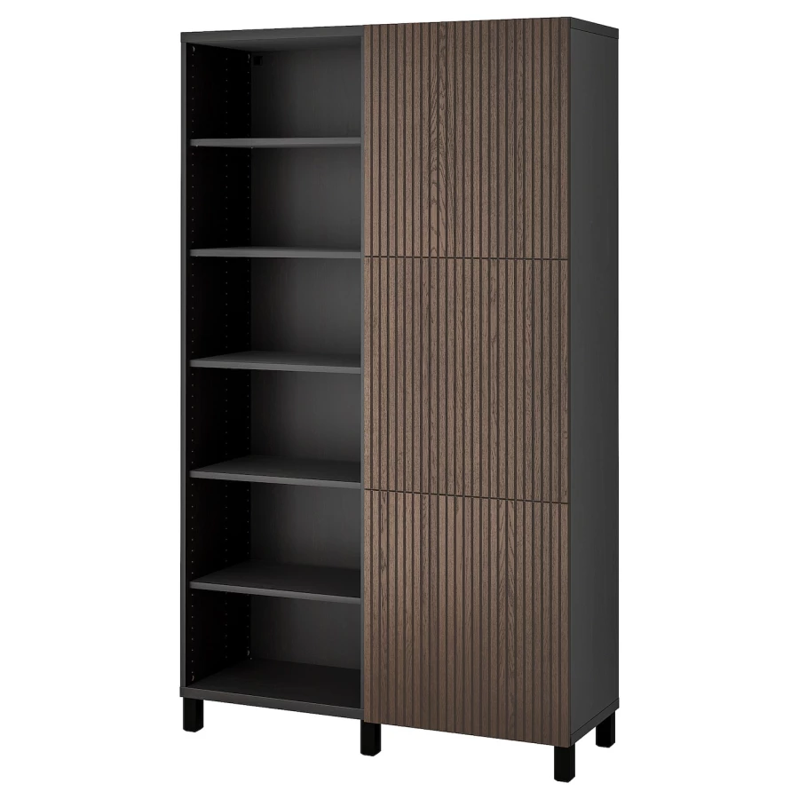 Шкаф с дверцей - IKEA BESTÅ/BESTA, 120x42x202 см, коричневый, Бесто ИКЕА (изображение №1)