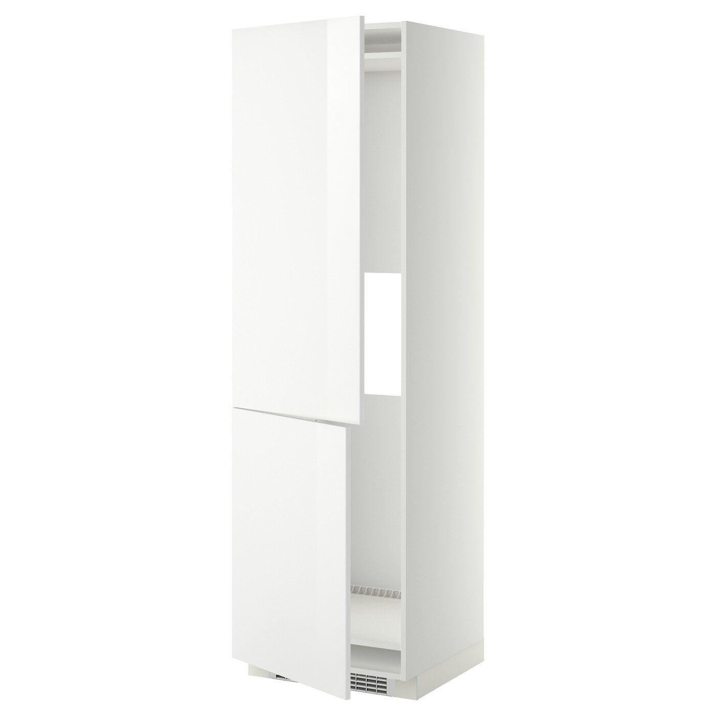 Высокий кухонный шкаф - IKEA METOD/МЕТОД ИКЕА, 200х60х60 см, белый глянцевый