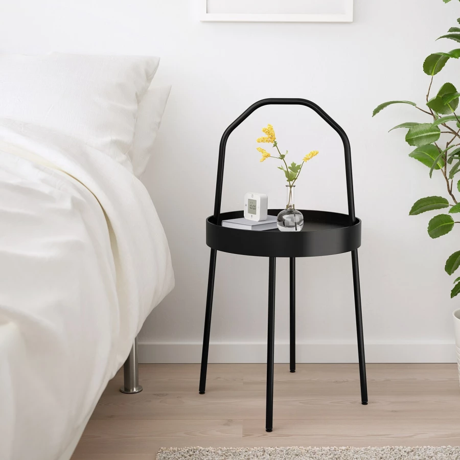 Столик придиванный - IKEA BURVIK/БУРВИК ИКЕА, 45х78х38 см, черный (изображение №4)