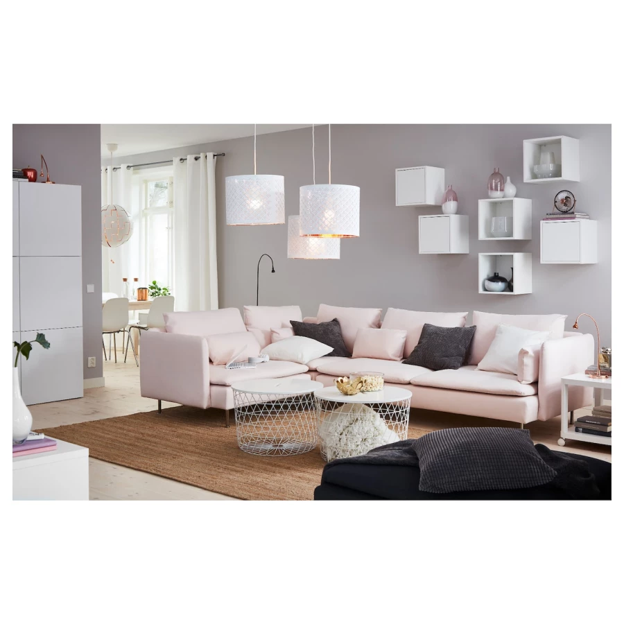 Столик с отделениями д/хранения - IKEA KVISTBRO/ИКЕА КВИСТБРУ, 61х61х42 см, белый (изображение №3)