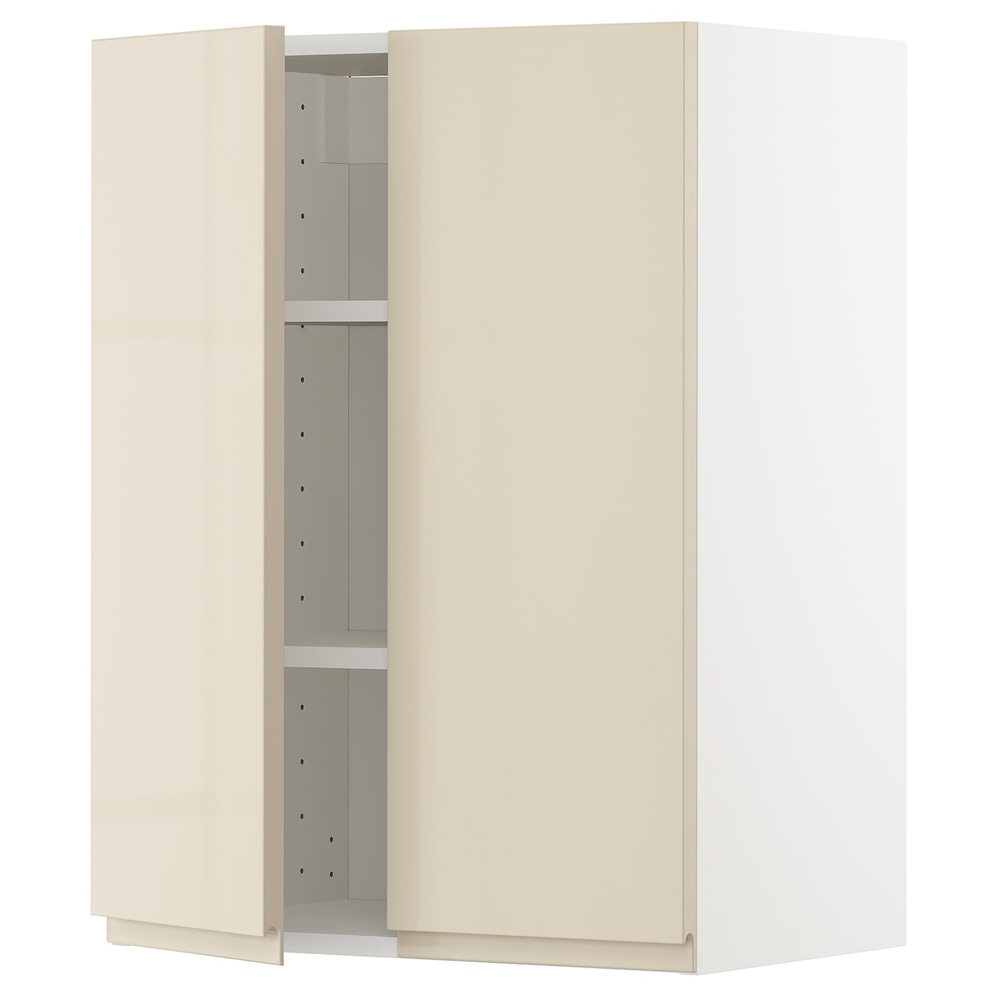 Навесной шкаф с полкой - METOD IKEA/ МЕТОД ИКЕА, 80х60 см, белый/бежевый
