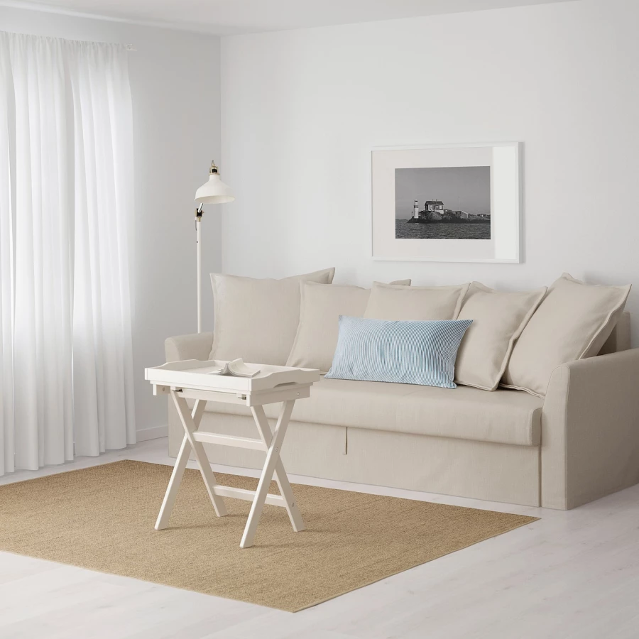 3-местный диван-кровать - IKEA HOLMSUND, 99x231см, бежевый, ХОЛЬМСУНД ИКЕА (изображение №3)