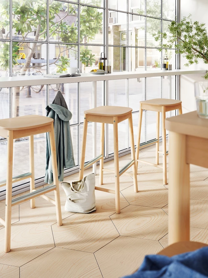 Барный стул - IKEA  RÖNNINGE/RONNINGE /РЁННИНГЕ  ИКЕА, 39х44х75 см ,  береза (изображение №6)