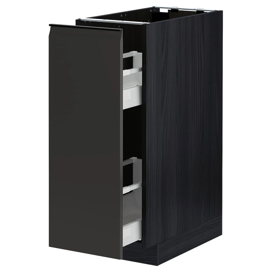 Напольный шкаф - METOD / MAXIMERA IKEA/ МЕТОД/ МАКСИМЕРА ИКЕА,  88х30 см, черный (изображение №1)
