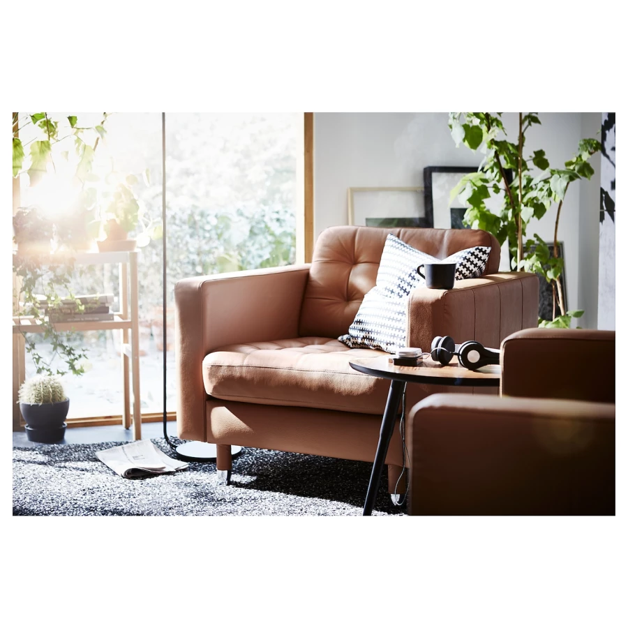 Кресло - IKEA LANDSKRONA, 89х89х78 см, оранжевый, ЛАНДСКРУНА ИКЕА (изображение №3)