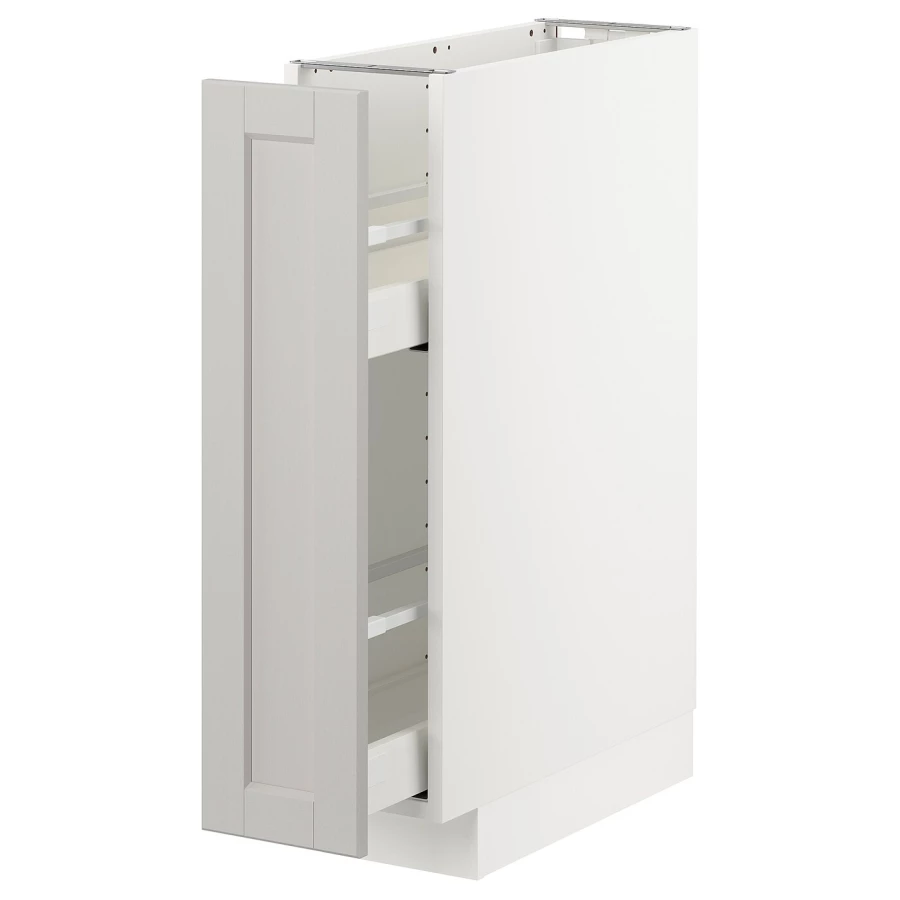 Напольный шкаф - METOD IKEA/ МЕТОД ИКЕА,  20х88 см, белый/серый (изображение №1)