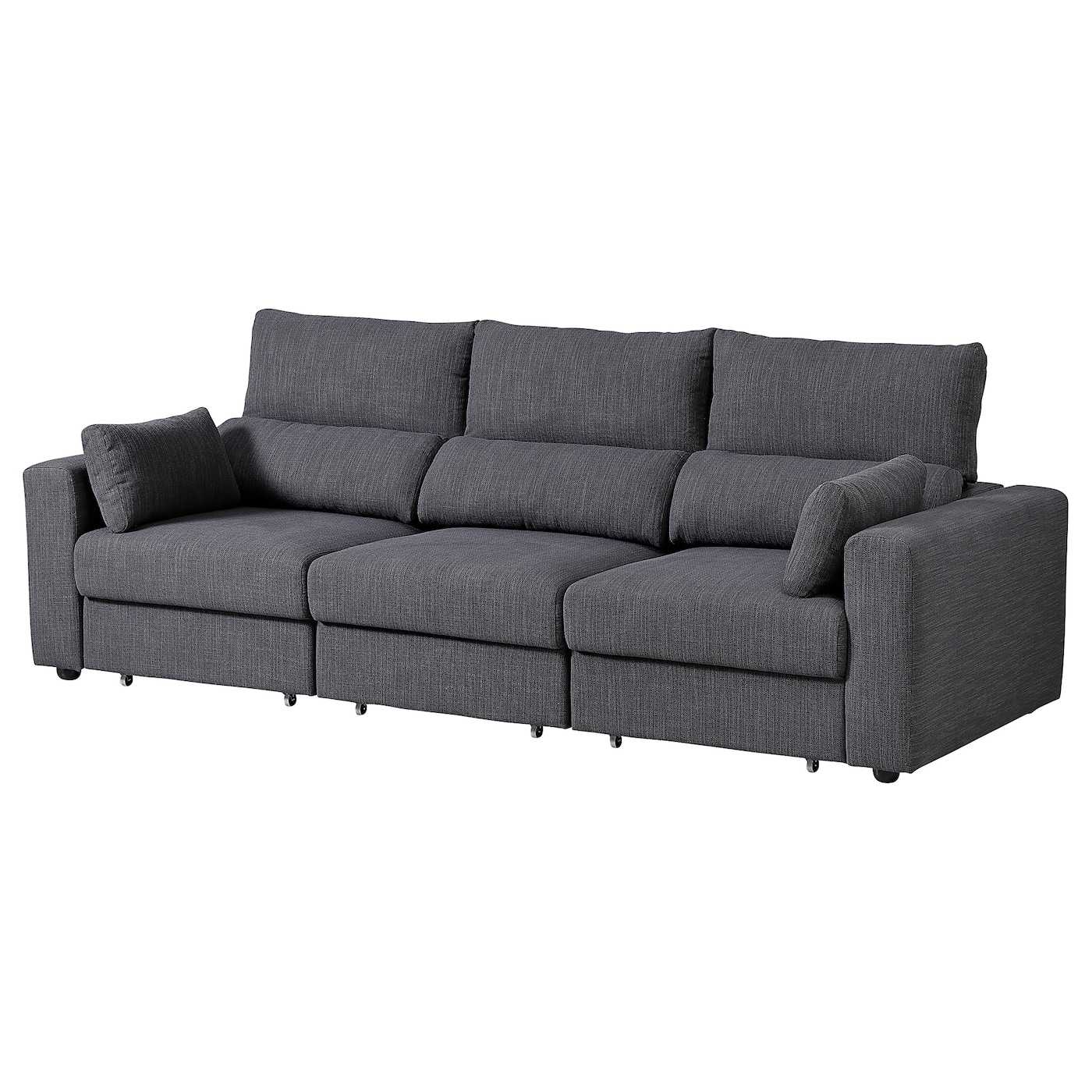 3-местный диван - IKEA ESKILSTUNA/ЭСКИЛЬСТУНА ИКЕА, 100х109х268 см, темно-серый