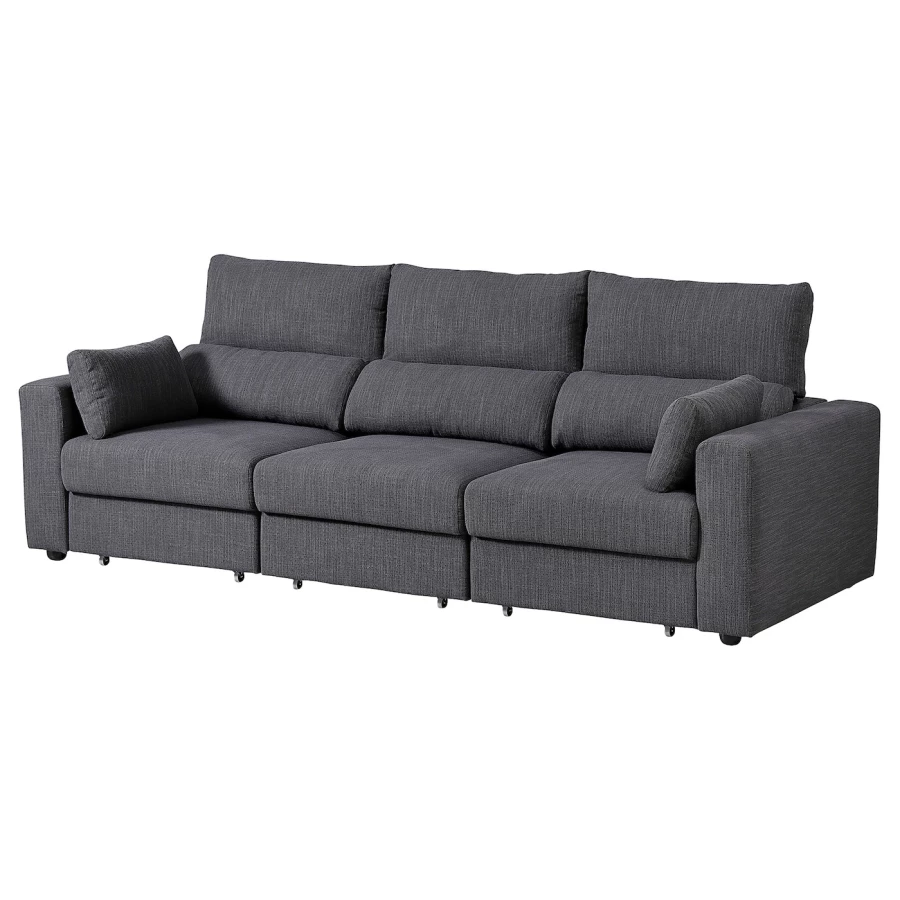 3-местный диван - IKEA ESKILSTUNA/ЭСКИЛЬСТУНА ИКЕА, 100х109х268 см, темно-серый (изображение №1)