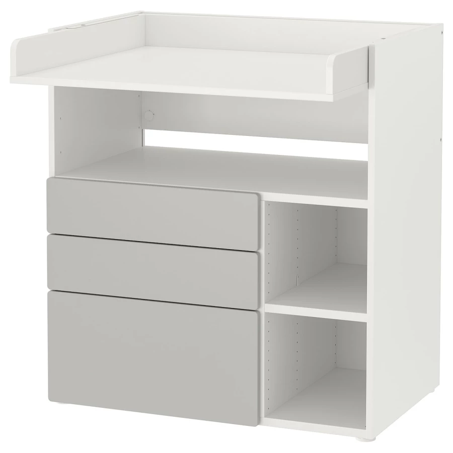 Столик пенальный - IKEA SMÅSTAD/SMASTAD, 90x79x100 см, белый/серый, СМОСТАД ИКЕА (изображение №1)