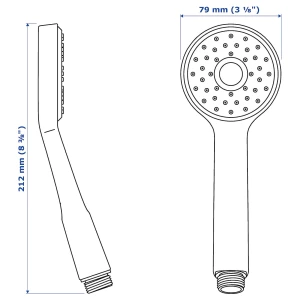 Второе фото. Лейки для душа - VALLAMOSSE IKEA/ ВАЛЛАМОССЕ ИКЕА, 8 см, хром